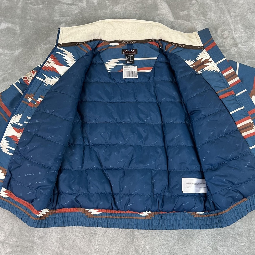 Ariat Chimayo Western Stable Jacket Womens Medium Blue Jacobo Quilted Insulated - Picture 12 of 16